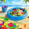 image:imageCozyBomB Magnetic Fishing Toys Game Set for Kids  Water Table Bathtub Kiddie Pool Party Pole Rod Net Outdoor Plastic Floating Fish Toddler Bath Color Ocean Sea Animals Birthday Gift Age 35 6 4851 Fishes