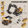 image:imageRemote Control Excavator and Dump Truck Toy Set for Kids 24GHz RC Construction Vehicles with Light Sound Effects Metal Bucket Claw and Drill Attachments Engineering Truck Toys for Boys and GirlsRC Excavator and Truck