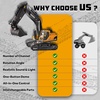image:imageRemote Control Excavator and Dump Truck Toy Set for Kids 24GHz RC Construction Vehicles with Light Sound Effects Metal Bucket Claw and Drill Attachments Engineering Truck Toys for Boys and GirlsRC Excavator