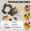 image:imageRemote Control Excavator and Dump Truck Toy Set for Kids 24GHz RC Construction Vehicles with Light Sound Effects Metal Bucket Claw and Drill Attachments Engineering Truck Toys for Boys and GirlsRC Excavator