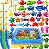 image:imageCozyBomB Magnetic Fishing Toys Game Set for Kids  Water Table Bathtub Kiddie Pool Party Pole Rod Net Outdoor Plastic Floating Fish Toddler Bath Color Ocean Sea Animals Birthday Gift Age 35 6 4835 Fishes