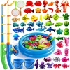 image:imageCozyBomB Magnetic Fishing Toys Game Set for Kids  Water Table Bathtub Kiddie Pool Party Pole Rod Net Outdoor Plastic Floating Fish Toddler Bath Color Ocean Sea Animals Birthday Gift Age 35 6 4851 Fishes