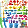 image:imageCozyBomB Magnetic Fishing Toys Game Set for Kids  Water Table Bathtub Kiddie Pool Party Pole Rod Net Outdoor Plastic Floating Fish Toddler Bath Color Ocean Sea Animals Birthday Gift Age 35 6 4850 Fishes