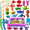 image:imageCozyBomB Magnetic Fishing Toys Game Set for Kids  Water Table Bathtub Kiddie Pool Party Pole Rod Net Outdoor Plastic Floating Fish Toddler Bath Color Ocean Sea Animals Birthday Gift Age 35 6 4820 Fishes