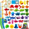 image:imageCozyBomB Magnetic Fishing Toys Game Set for Kids  Water Table Bathtub Kiddie Pool Party Pole Rod Net Outdoor Plastic Floating Fish Toddler Bath Color Ocean Sea Animals Birthday Gift Age 35 6 4834 Fishes