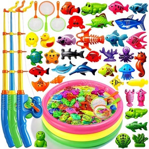 image:imageCozyBomB Magnetic Fishing Toys Game Set for Kids  Water Table Bathtub Kiddie Pool Party Pole Rod Net Outdoor Plastic Floating Fish Toddler Bath Color Ocean Sea Animals Birthday Gift Age 35 6 4846 Fishes