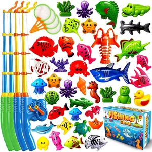 image:imageCozyBomB Magnetic Fishing Toys Game Set for Kids  Water Table Bathtub Kiddie Pool Party Pole Rod Net Outdoor Plastic Floating Fish Toddler Bath Color Ocean Sea Animals Birthday Gift Age 35 6 4840 Fishes
