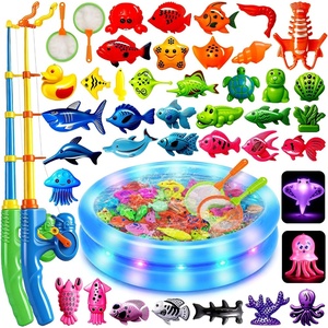 image:imageCozyBomB Magnetic Fishing Toys Game Set for Kids  Water Table Bathtub Kiddie Pool Party Pole Rod Net Outdoor Plastic Floating Fish Toddler Bath Color Ocean Sea Animals Birthday Gift Age 35 6 4838 Fishes