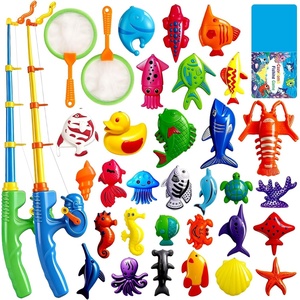 image:imageCozyBomB Magnetic Fishing Toys Game Set for Kids  Water Table Bathtub Kiddie Pool Party Pole Rod Net Outdoor Plastic Floating Fish Toddler Bath Color Ocean Sea Animals Birthday Gift Age 35 6 4830 Fishes