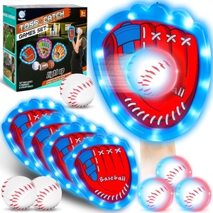 image:imageCozyBomB Toss and Catch Ball Game Set  Toddler Sports and Outdoor Toys Sticky Baseball Glove Catch Games for Kids Birthday Gifts for 310 Year Old Boys Girls 4 LED Paddle 6 Balls Vibration Flash