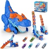 image:imageDinosaur Race Truck Transport Carrier Truck with 6 Mini CarsKids Toys